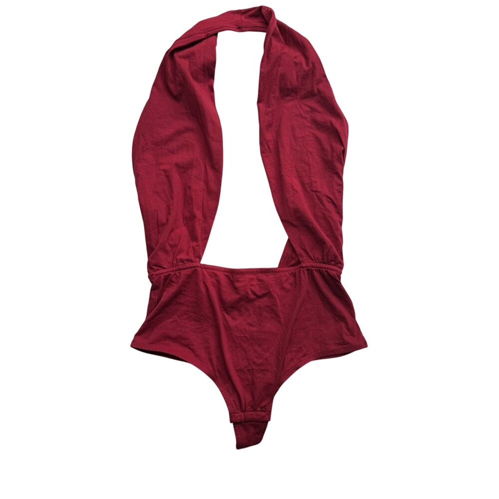 NWT Cosabella Bisou Teddy Bodysuit Large Red Halter Open Back